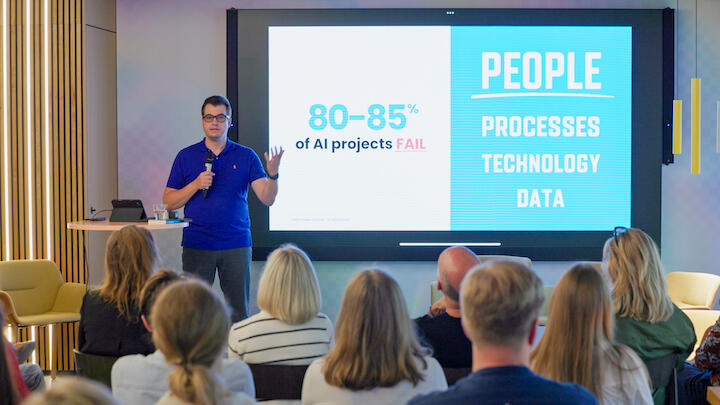 Inspire your audience to turn the AI hype into business outcomes with pragmatic advice grounded in real-world experience. Every session is tailored to your specific audience and goals.